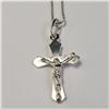 Image 1 : BZ1682-184 SILVER CROSS 18" NECKLACE