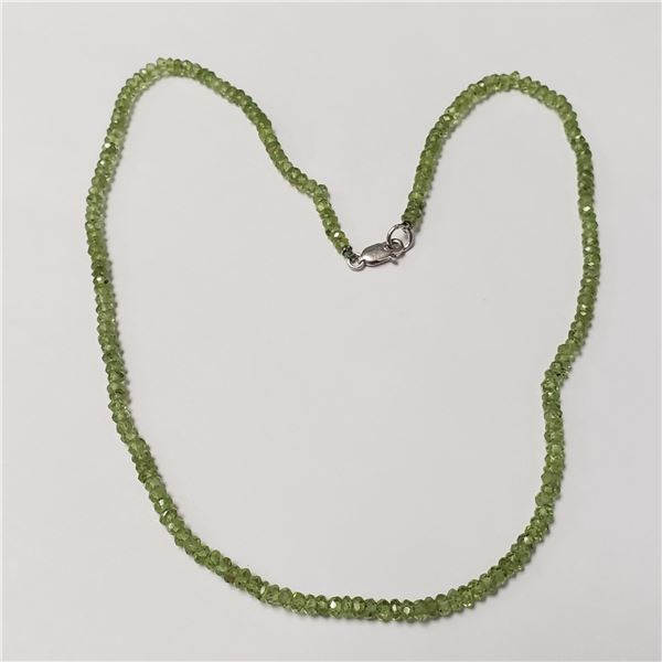 BZ1682-161 SILVER PERIDOT 16"  NECKLACE