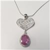 Image 1 : BZ1682-179 SILVER RUBY 16" NECKLACE