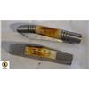 Image 1 : 2 NEW TWIN TREE "BONE HANDLED" FOLDING KNIVES