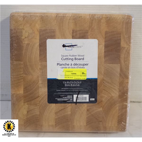 MAINSTAYS 11" X 11" X 2" SQUARED CUTTING BLOCK