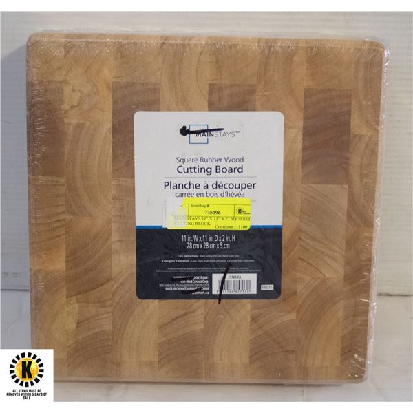 MAINSTAYS 11" X 11" X 2" SQUARED CUTTING BLOCK