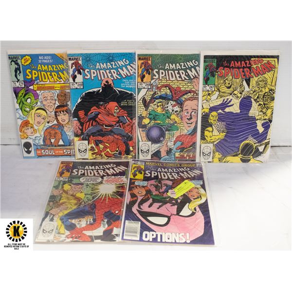 AMAZING SPIDERMAN 243,246,247,248,249,274,
