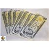 Image 1 : 1973 7 ONE DOLLAR BILL X7 SERIES UNCIRCULATED