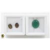 Image 1 : #204-BWORN TOURMALINE 1.50CT & GREEN AGATE  4.08 C