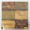 Image 1 : BELIEVE DREAM IMAGINE + FAITH HOPE AND LOVE
