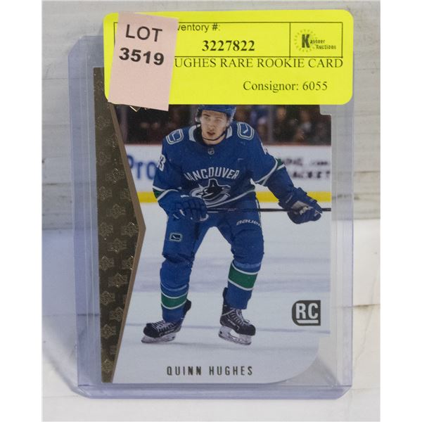 QUINN HUGHES RARE ROOKIE CARD