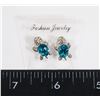 Image 1 : NEW SILVER TONE TURQUOISE AND CLEAR RHINESTONE