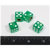 Image 1 : NEW GREEN DICE TIRE VALVE STEM COVERS
