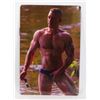 Image 1 : NEW MALE MODEL METAL SIGN . LOOKS BLURRY CLOSE UP