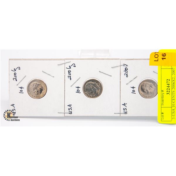 3-USA 10 CENTS 2006X2, 2007