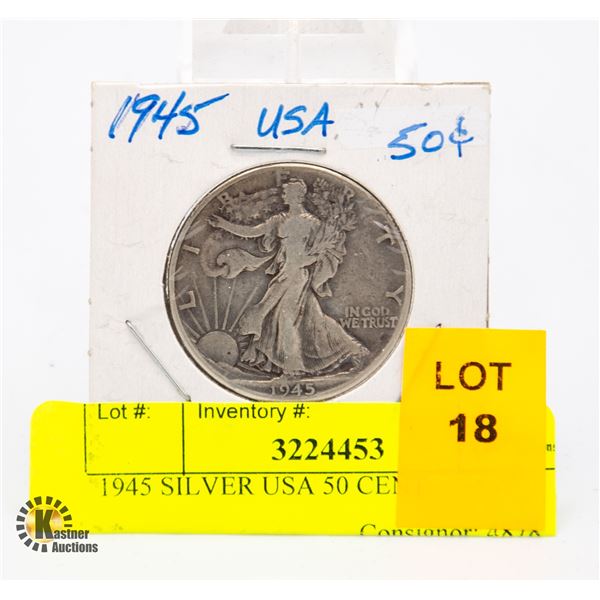 1945 SILVER USA 50 CENT