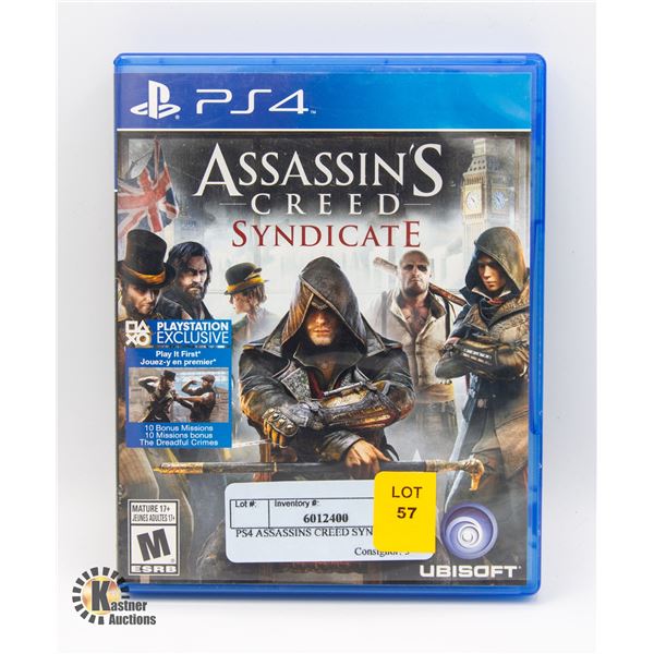 PS4 ASSASSINS CREED SYNDICATE