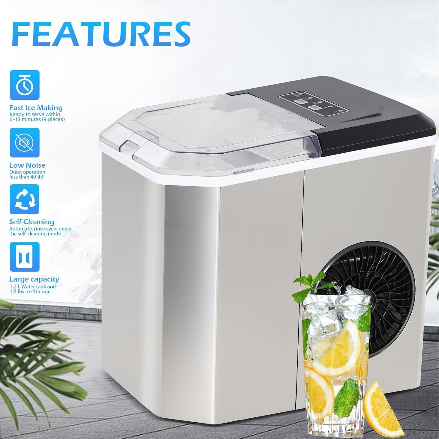 NEW ANGEL PORTABLE ICE MAKER MODELHZB12/SG