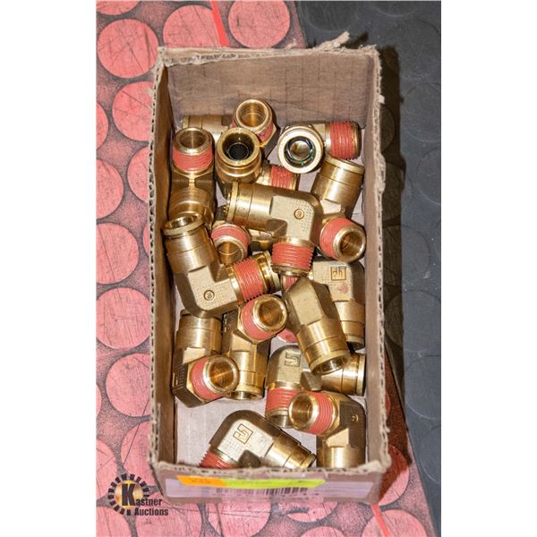 16 NEW BUSH LOCK FITTIN MALE ELBOW - BRASS