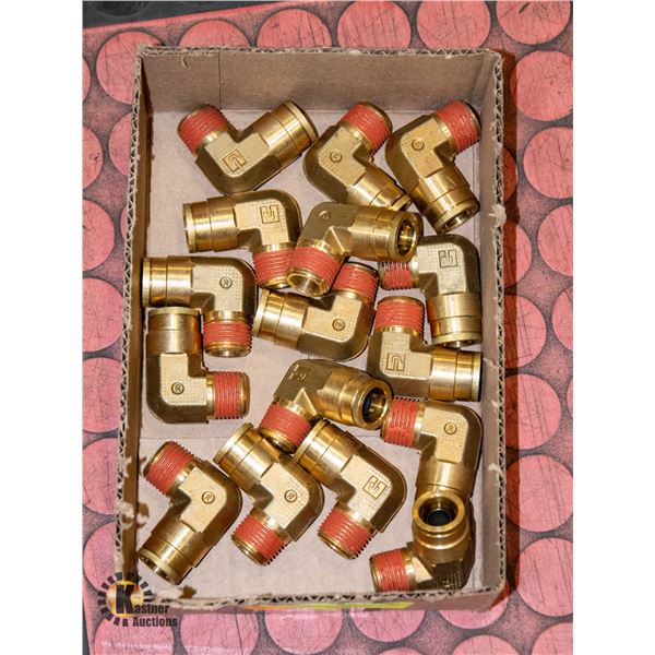 16 NEW BUSH LOCK FITTIN MALE ELBOW - BRASS