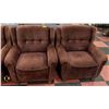 Image 1 : PAIR OF BROWN ESTATE FABRIC CHAIRS
