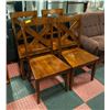 Image 1 : 4 SOLID WOOD DINING CHAIRS