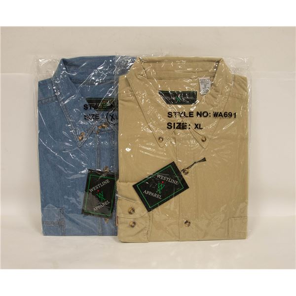 NEW MEN'S SHIRTS 1DENIM 1TAN SIZE XL