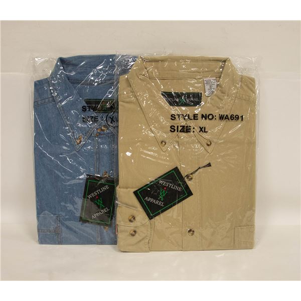 NEW MEN'S SHIRTS 1DENIM 1TAN SIZE XL