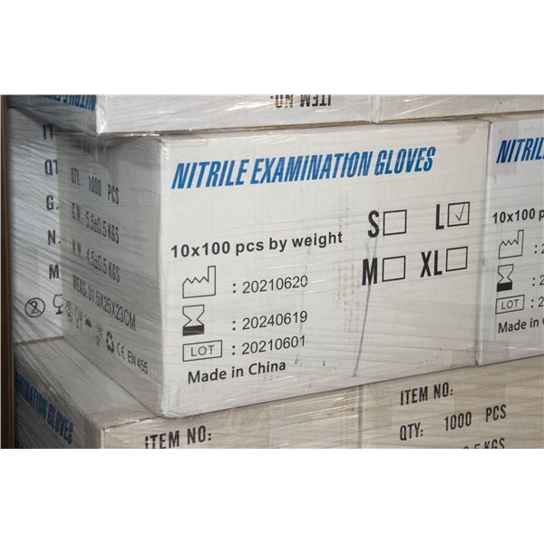 CASE OF NITRILE EXAMINATION GLOVES SIZE LRG 1000PC