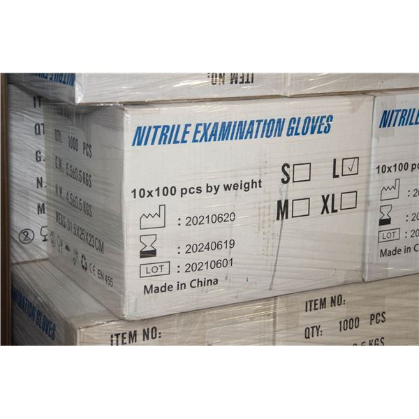 CASE OF NITRILE EXAMINATION GLOVES SIZE LRG 1000PC