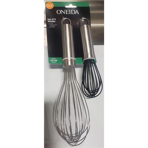 NEW 2 PC. ONEIDA BALLOON WHIP / WHISK SET 11" & 7"