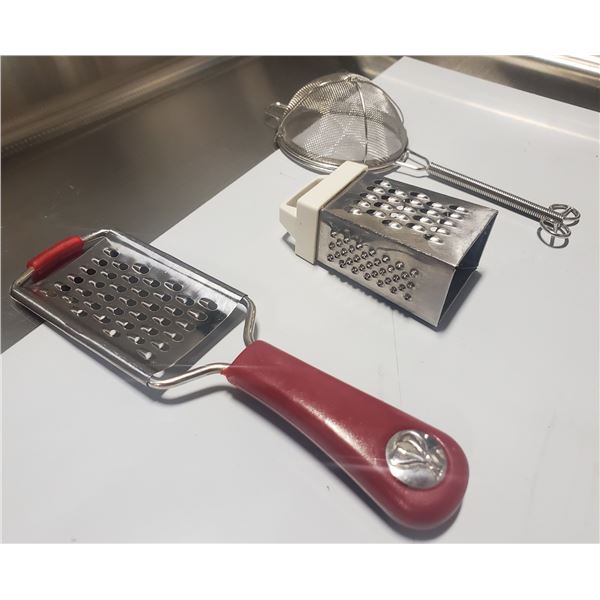 LOT OF 3 MINI KITCHEN TOOLS: TWO CHEESE GRATERS &