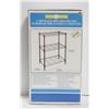 Image 1 : NEW SEALED 3 TIER BLACK WIRE SHELVING UNIT