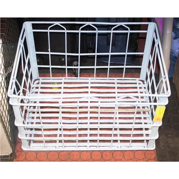 ANTIQUE STEEL BASKET 18X13X11" PAINTED LIGHT BLUE