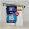 Image 1 : WHITE CREW SOCKS 12-16 SIZE 6-PACK FRUIT OF