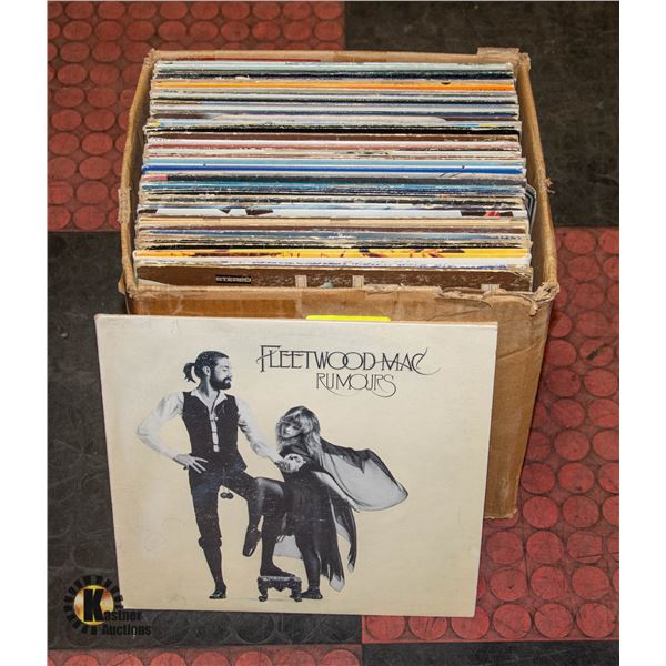 BOX OF LP RECORDS INCLUDING: RUSH