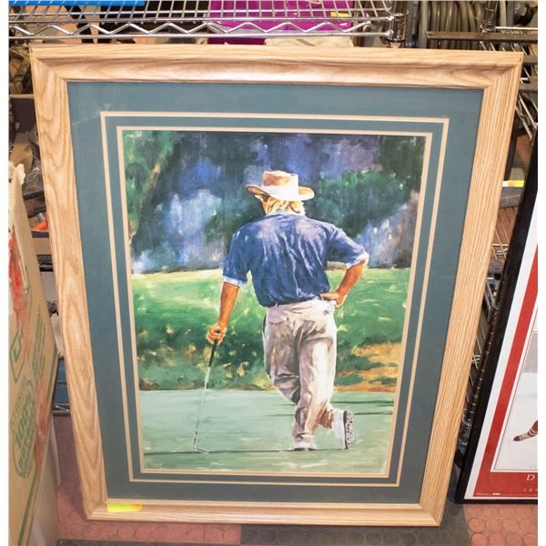 FRAMED PRINT OF GOLFER