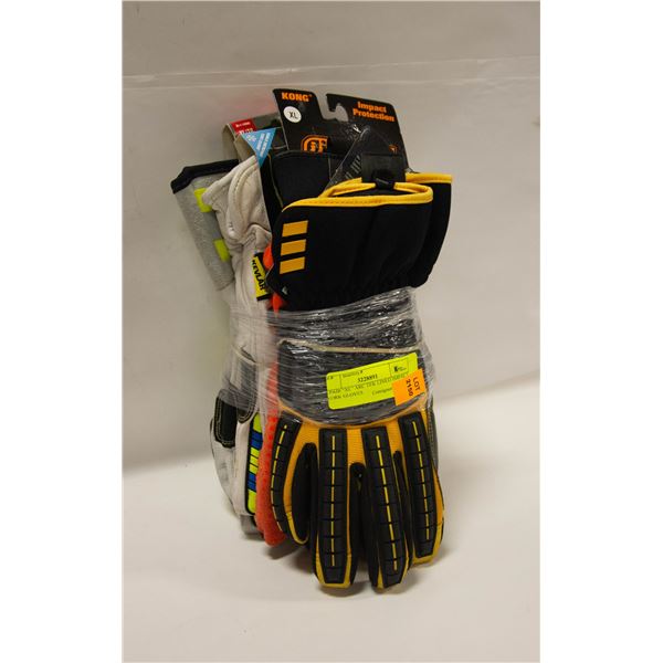 2 PAIR “XL” ARC TEK LINED IMPACT WORK GLOVES