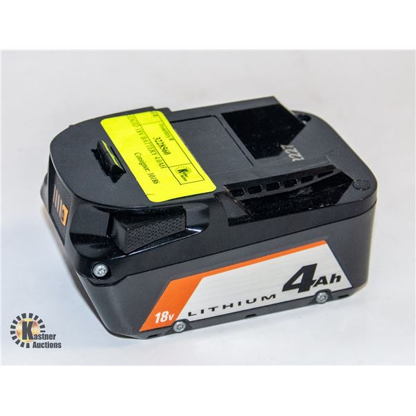 RIDGID 18V BATTERY 4.0AH