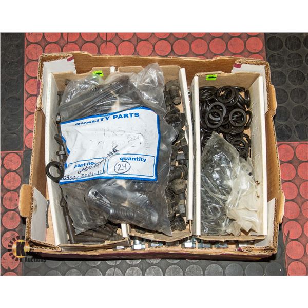 BOX OF ASSORTED SZ LARGE BOLTS & LOCK WASHERS
