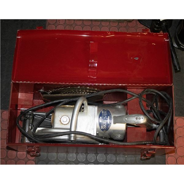 RED TOOL BOX WITH CONTENTS