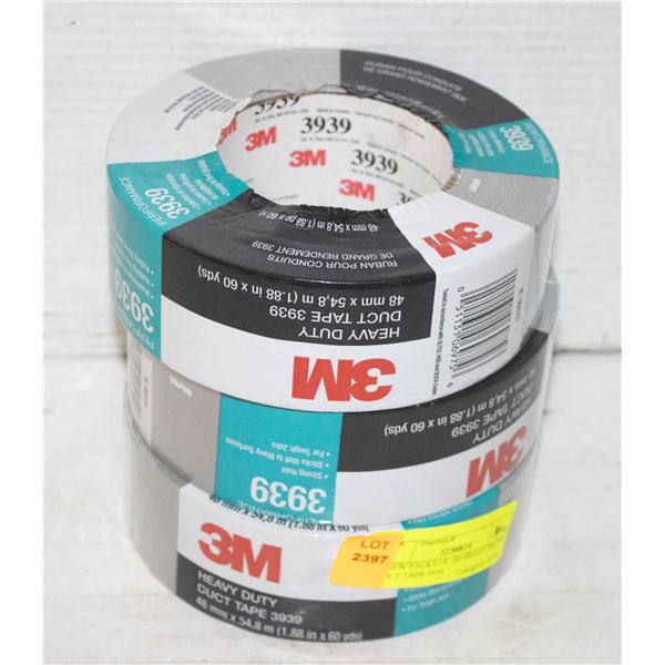 3 NEW PACKS OF 3M HEAVY DUTY DUCT TAPE 3939