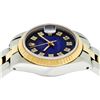 Image 5 : Rolex Ladies Quickset Two Tone Blue Vignette Diamond Oyster Band Datejust Wristw