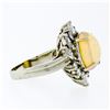 Image 5 : Estate FINE 14K Gold 3.81 ctw Cabochon Opal Round Baguette Diamond Cocktail Ring