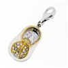 Image 5 : 14K TT Gold .18 ctw Diamond Lady Bug Baby Lucky Shoe Charm Lobster Clasp Pendant