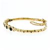 Image 7 : 18K Yellow Gold 2.60 ctw Alternating Oval Sapphire Round Diamond Chain Bracelet