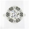 Image 3 : Antique Art Deco 14k Gold GIA Old European Diamond Open Filigree Engagement Ring