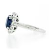 Image 6 : NEW 18k White Gold 3.39 ctw SSEF Oval Sapphire & Diamond Halo Engagement Ring