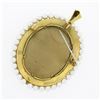 Image 4 : Vintage 18k Gold Oval Painted Portrait Diamond Enamel Pearl Frame Brooch Pendant