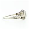 Image 5 : Antique Art Deco Petite 18k Gold European Diamond Filigree Floral Promise Ring