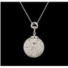 Image 1 : 14KT White Gold 2.75 ctw Diamond Pendant With Chain