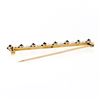 Image 3 : Antique 14k Gold 1.60 ctw Square Cut Montana Sapphire Natural Pearl Bar Brooch P