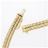 Image 9 : Fancy Italian 14k Gold Diamond V Link Chevron Necklace & Matching Bracelet Set