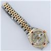 Image 6 : Rolex Ladies Quickset Two Tone 18K Yellow Gold And Steel Silver Diamond And Ruby
